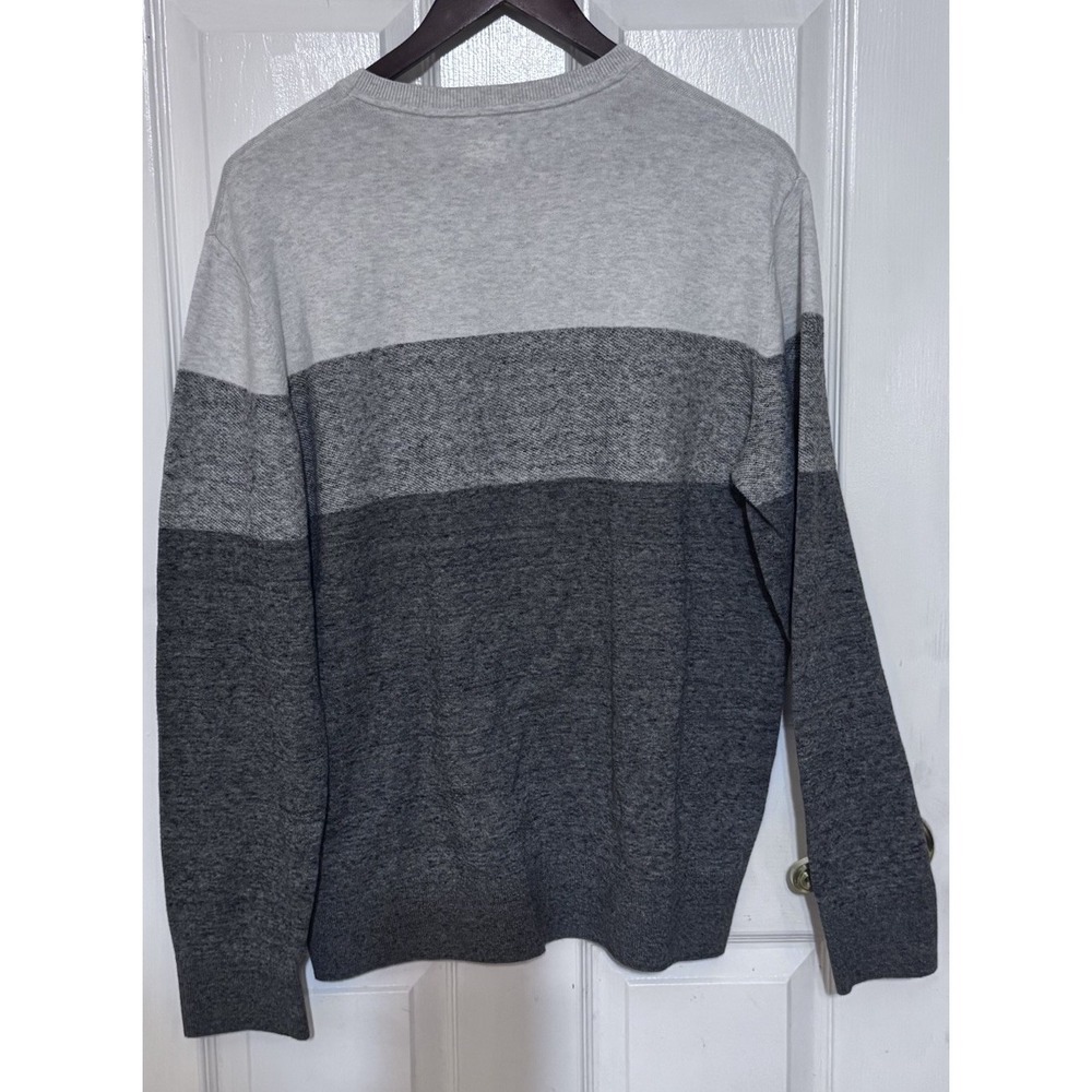 Gap Mainstay Knit‎ Sweater Mens Large pullover Long-Sleeve Crew Two Tone Gray - Picture 6 of 10